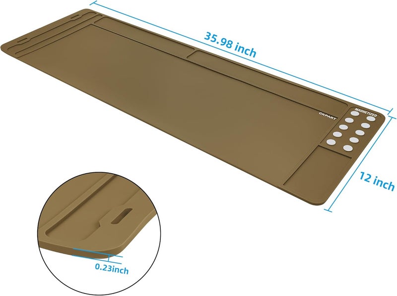 CKPART Rifle Gun Cleaning Mat, Anti-Slip Rubber Tactical Magnetic Mat, Gun Maintenance Mat,Gun Maintenance Mat for Gun Cleaning Kits 36" x 12" - Image 5